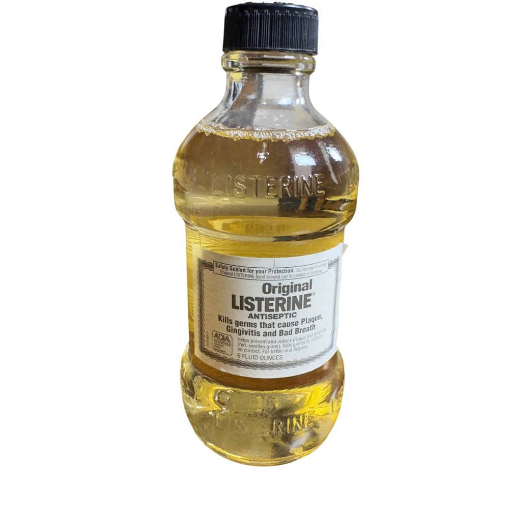 Vintage 1992 Original Listerine Antiseptic 6oz Glass Bottle Collectible Prop